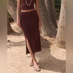House of Harlow 1960 | Knit Chocolate Pencil Skirt